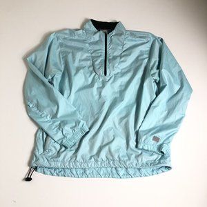 NIKE Women's Size L 12-14 Running Blue 1/4 Zip‎ Windbreaker Jacket I11